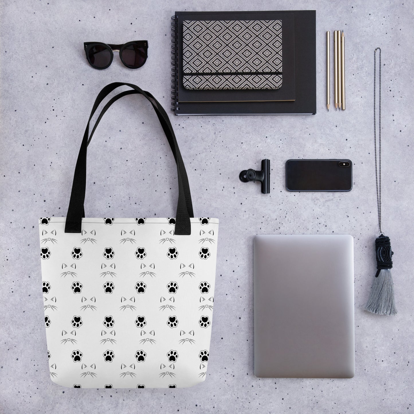 Whiskers and Paw Prints Tote bag