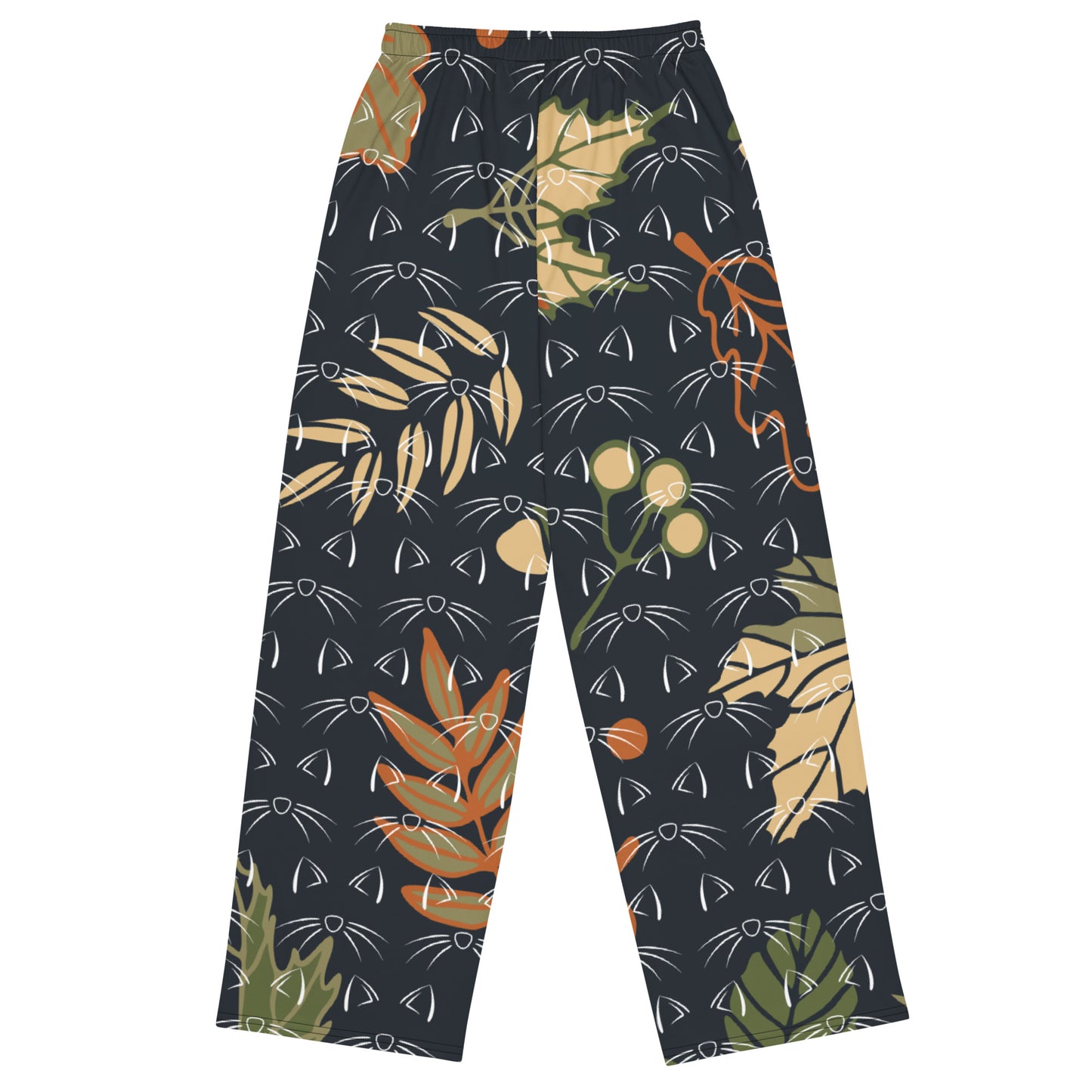 Fall Whiskers Print Unisex Wide-Leg Pants