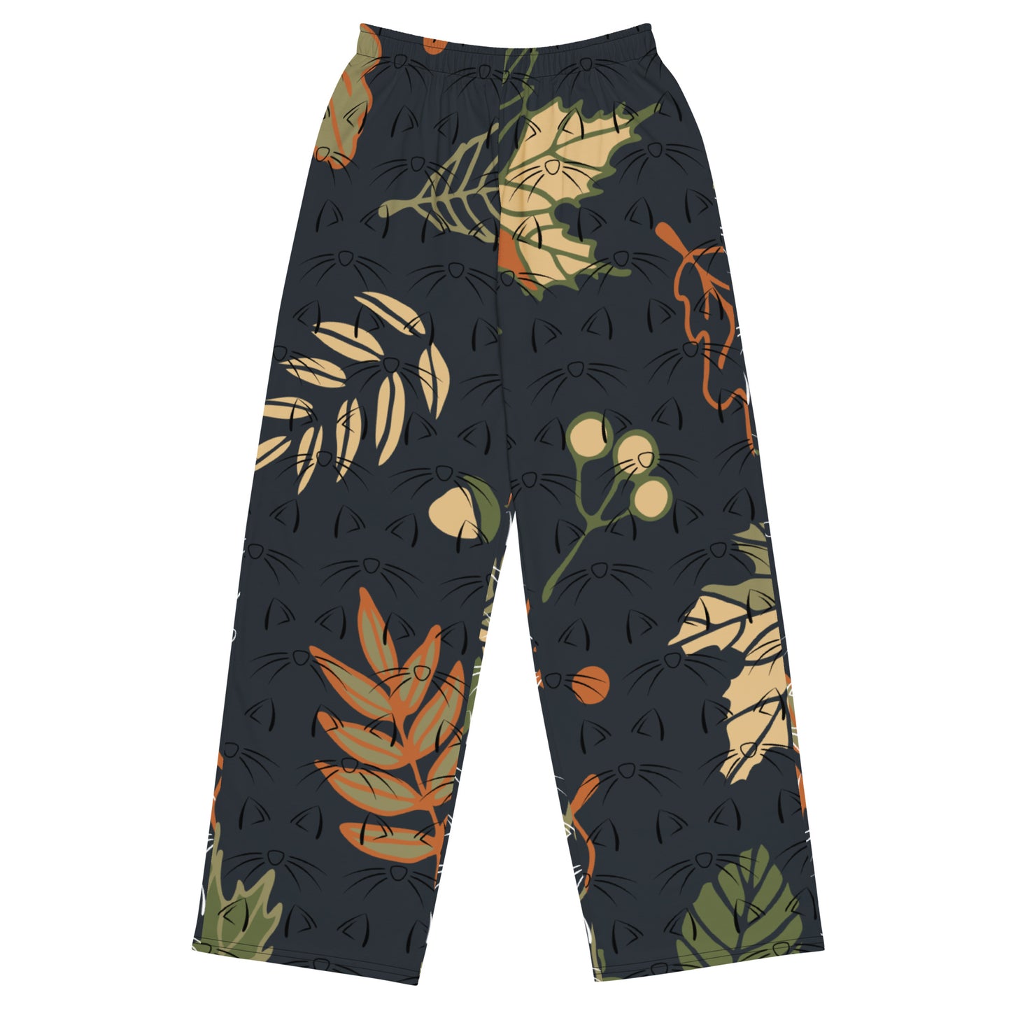 Fall Whiskers Print Unisex Wide-Leg Pants