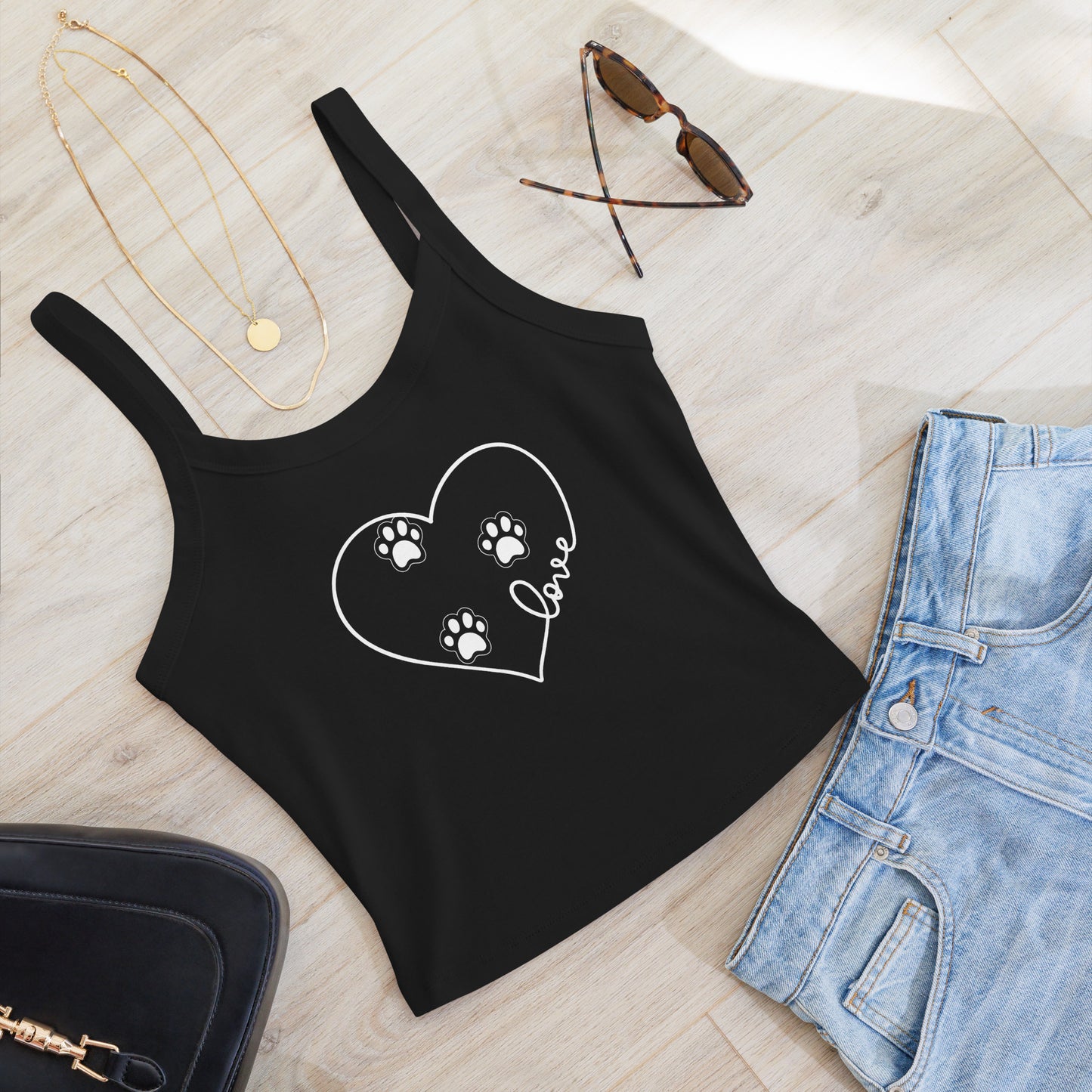 Paw Prints In My Heart Women’s Micro-Rib Tank Top